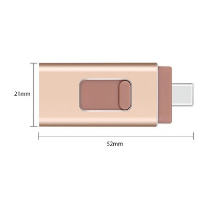 2-in-1 3 Port Mini USB Hub with Type A & Type C Adapter