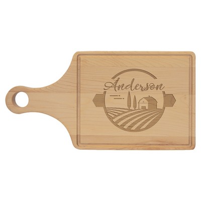 Maple Paddle Cutting Board with Drip Ring