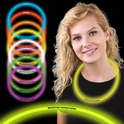 22" Single Color Superior Yellow Glow Necklace(Pad Printed)