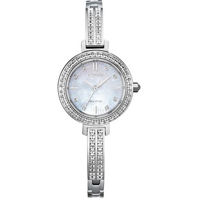 Citizen® Ladies' Silhouette Crystal Eco-Drive Watch w/MOP Dial