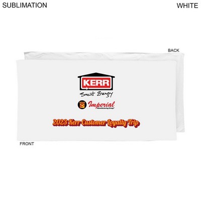 Heaviest Weight, Plush Velour Terry Cotton Blend White Beach Towel, Full Color Sublimation (30"x60")