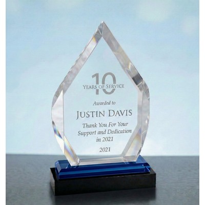 Blue Fusion Diamond Impress Acrylic Award 8"