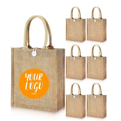 Burlap Bag Wine Tote Bag