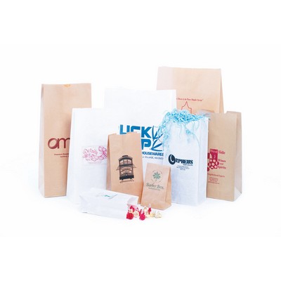 Flat Bottom S.O.S. White Paper Bags (6"x 3-7/8"x 11")