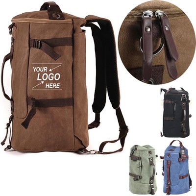 Men's Canvas Hiking Backpack with Laptop Compartment