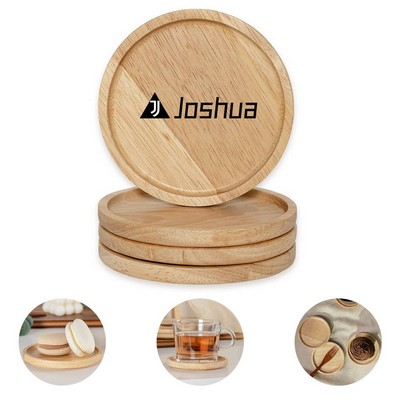 Round Black Walnut Wooden Cup Coaster