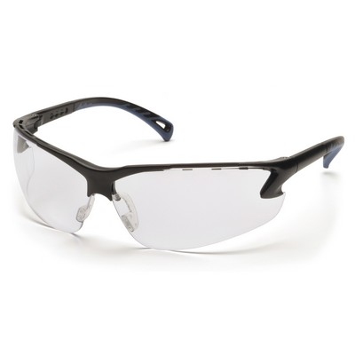 Venture 3 Safety Glasses, Black Frame with Clear H2MAX Anti-Fog Lens