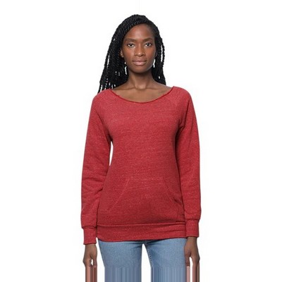 Royal Apparel Women's Fashion Fleece Raglan Sweatshirt w/Pouch Pocket