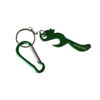 Squirrel Aluminum Beer Bottle Opener Key Chain With Hiking Buckle
