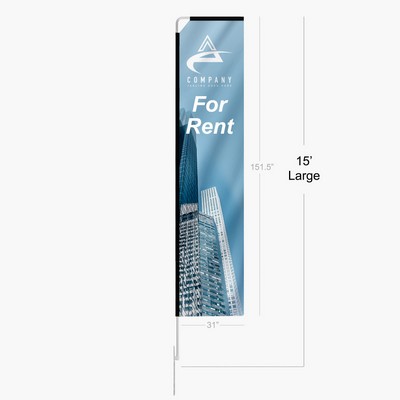 15' Rectangle Flag Single Sided