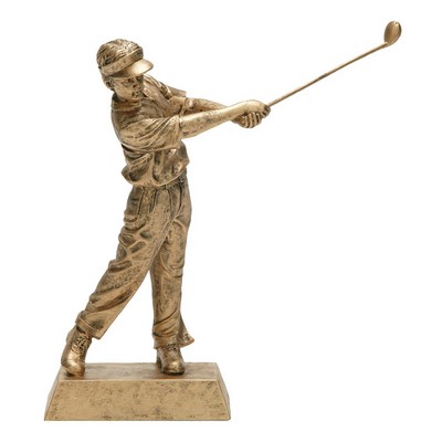 Gold Signature Male Golf Figurine - 10 1/2"