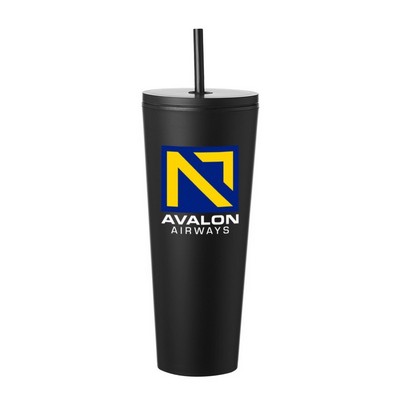 24 oz. Sleekline Rubberized Travel Mug (Full Color Imprint)