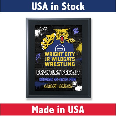 Solid Black Wood Award Plaque with UV Printed Direct to Wood-6x8
