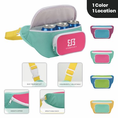 Adjustable Insulated Three Can Cooler Fanny Pack