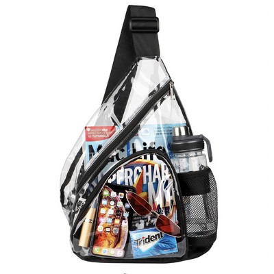 Transparent PVC waterproof crossbody backpack