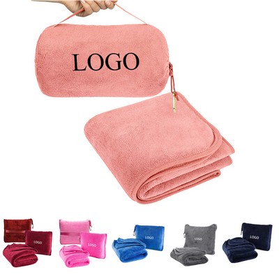 2" 1 Travel Fleece Blanket and Pillow