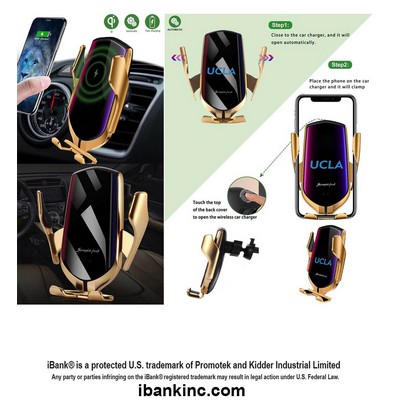 iBank ® Wireless Car Charger Phone Mount, Clips onto Air Vent