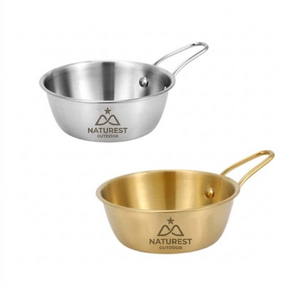 Large 304 Stainless Steel Camping Sierra Bowl (660ml)