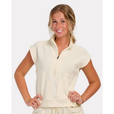 Boxercraft Women's French Terry Half-Zip Short Sleeve Sweatshirt - BW2407