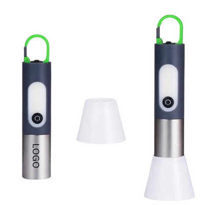 Rechargeable Carabiner Flashlight With Lantern Diffuser