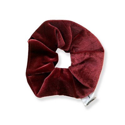 Velvet Scrunchie with Label and Embroidery