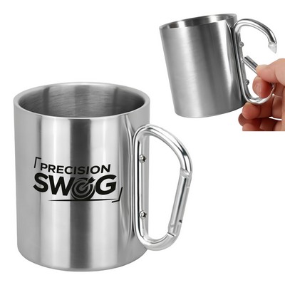 Stainless Steel Camping Mug With Carabiner Handle