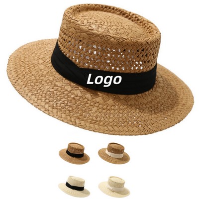 Womens Mens Wide Brim Straw Panama Hat