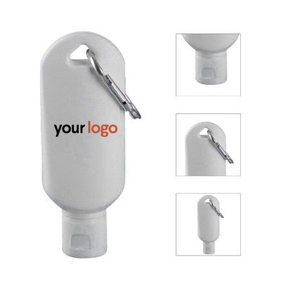 1oz Travel Hand Sanitizer Gel with Carabiner Clip