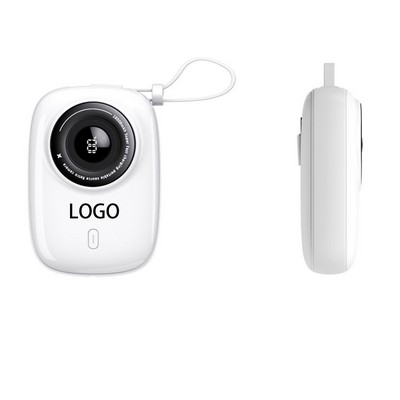 Mini 10000Mah Magnetic Power Bank W/ Built-In Cable