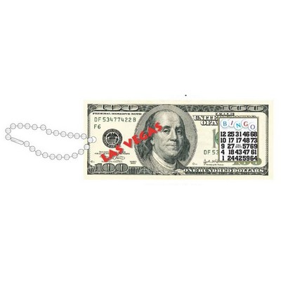 Las Vegas Bingo $100 Bill Key Chain w/ Black Back (8 Square Inch)