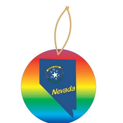 Nevada Battle Born Ornament w/ Clear Mirrored Back (12 Square Inch)