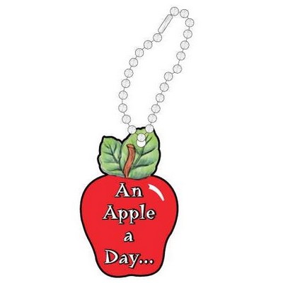 Apple w/ Daily Apple Slogan Key Chain w/ Black Back (8 Square Inch)
