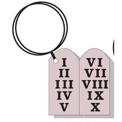 10 Commandments Executive Keychain w/Mirrored Back (4 Square Inch)