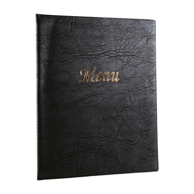 Black Vinyl Menu Cover With "Menu" (8.5" X 11")