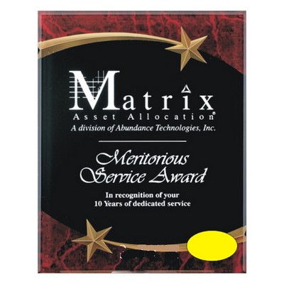 Red Marble Star Plaque Award (9"x11")