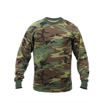 Woodland Camouflage Long Sleeve T-Shirt (5XL)