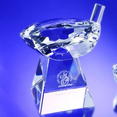 5 1/2" Crystal Award-Golf Driver Head w/ Tall Base