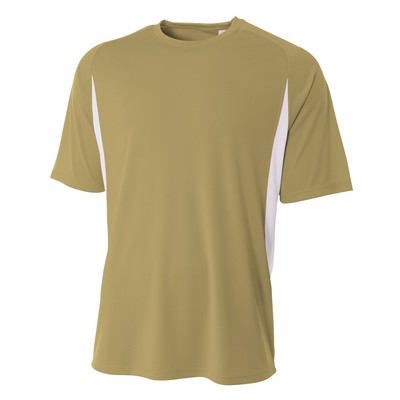 A4 Youth Cooling Performance Color Block Short Sleeve Crew Tee Shirt