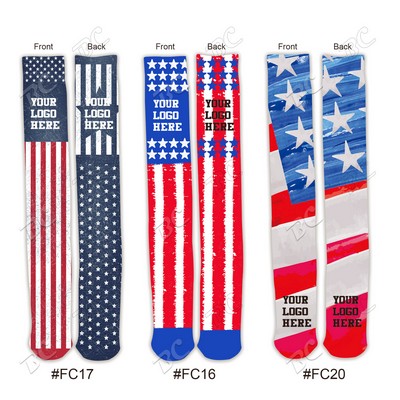 America 250 Flag Design 24" Knee High Tube Socks