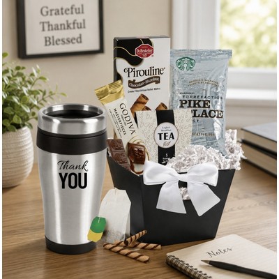 Thank You Tumbler with Starbucks Coffee & Cookie Basket