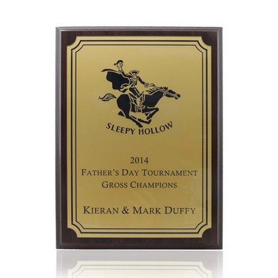 Premium Black Economy Engraved Plaque Award w/Gold Plate (8" x 10")