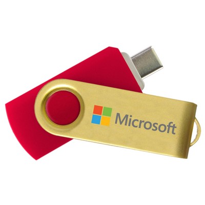 iClick® Type-C Gold Swivel USB Flash Drive 32GB