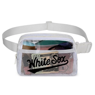 Cross Body Clear PVC 2 Zipper Lulu Belt Bag