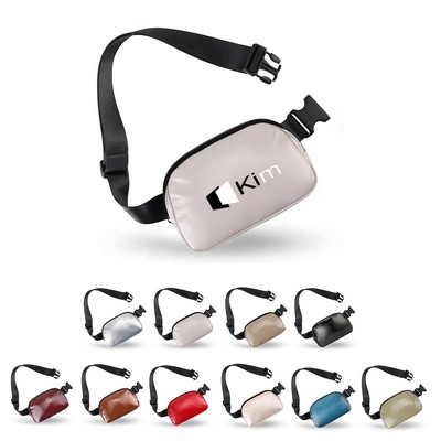 PU Leather Waterproof Chest Bag w/ Metal Buckle