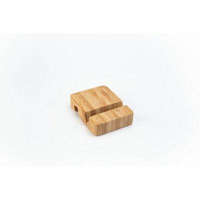 #862 Bamboo Wood Cuboid Shape Double Side Using Phone Stand