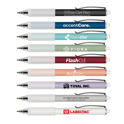 Bliss Gel Soft Touch Rubberized Hybrid Ink Gel Pen with Grip - Blue Writing Ink