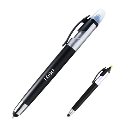 Pen With Stylus & Highlighter