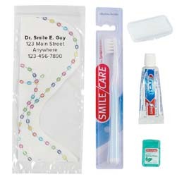 Custom Orthodontic Basic Zippered Bag Dental Kits