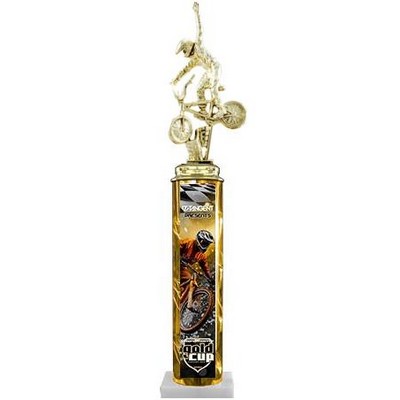 Trophy 18 1 Column, 2X4 White Marble Base, 12"
