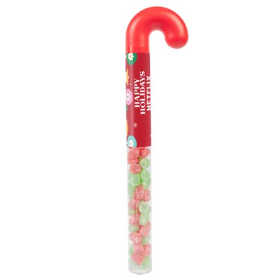 Holiday Candy Cane Tube with Christmas Spice Drops
